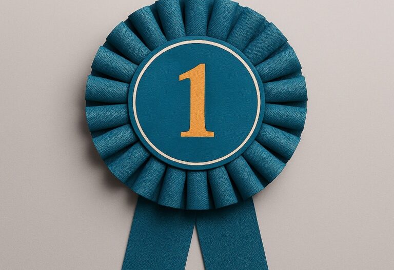 A rosette featuring the number 1 to celebrate top UK angel network